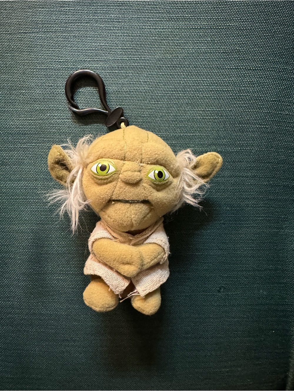 Star Wars Green Yoda Plush Keychain with Beige Robe